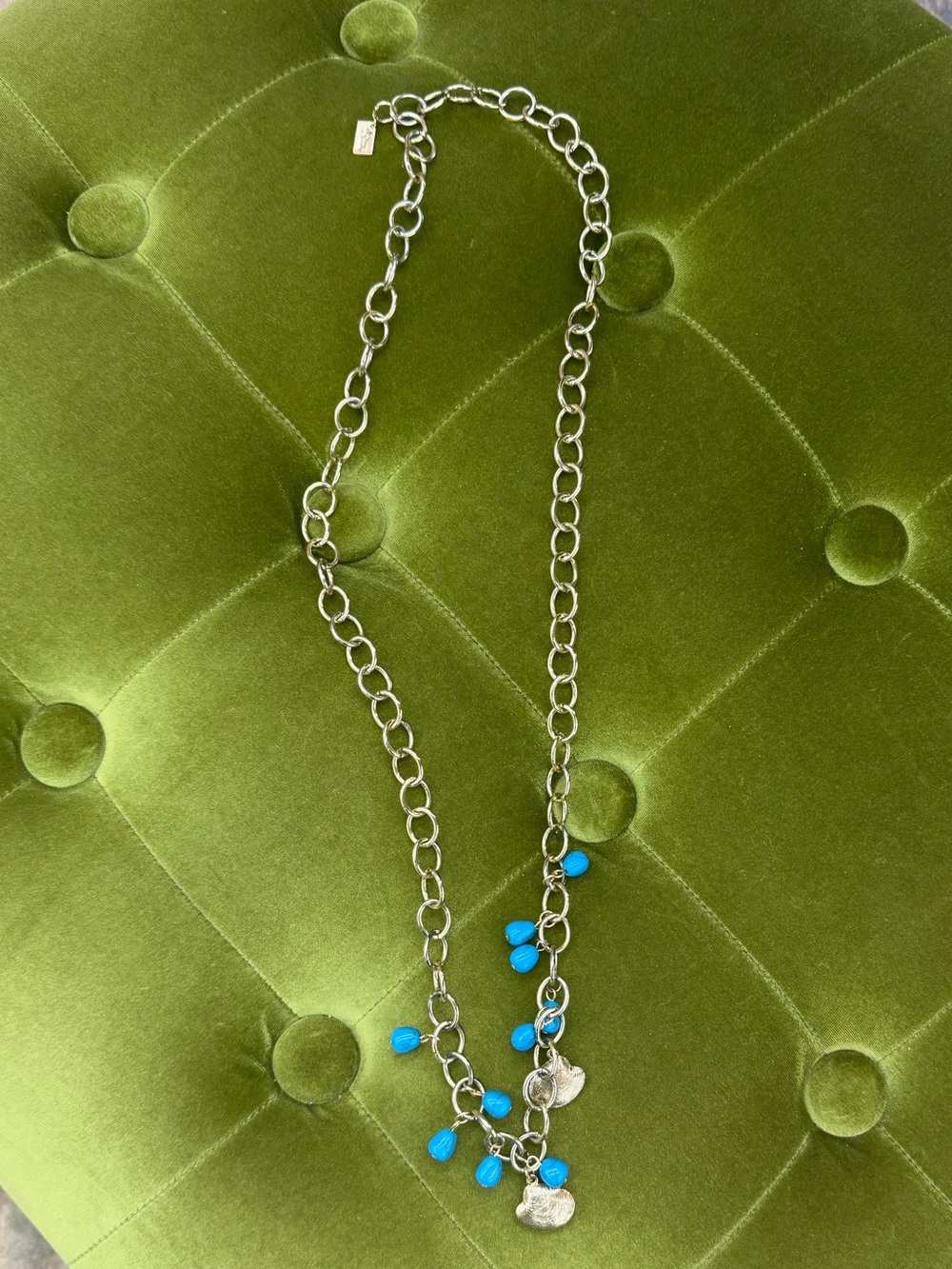 Lilly Pulitzer Gold-Tone Necklace with Turquoise Blue Beads
